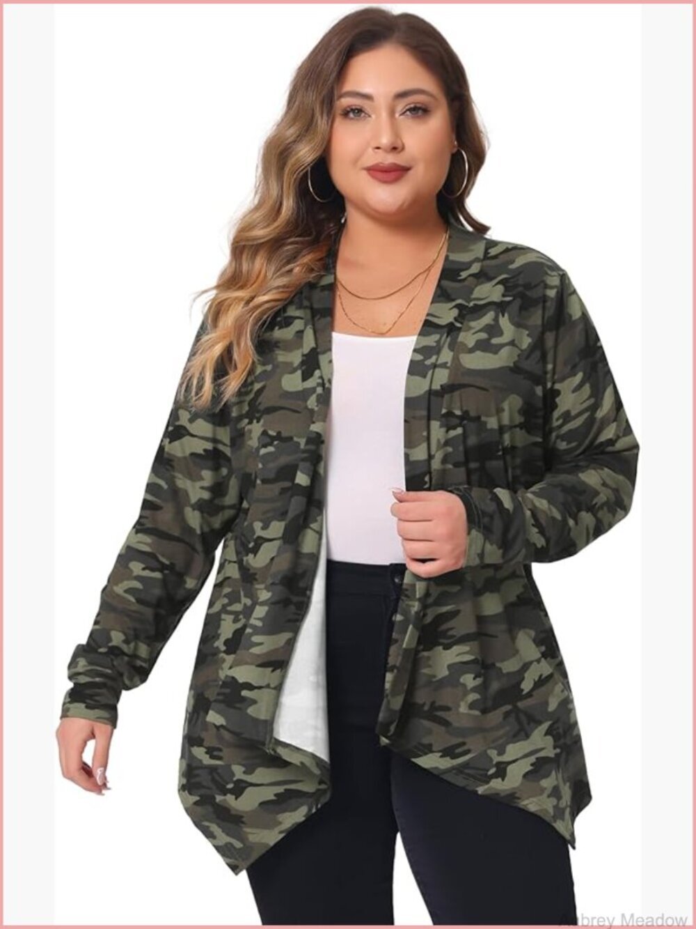 Plus Size Asymmetric Hem Lightweight Knit Cardigan Open Front Long Sleeve